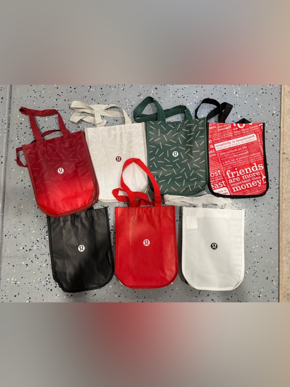 Lululemon Logo Reusable Tote Bags - Lot of 7 - All Unique